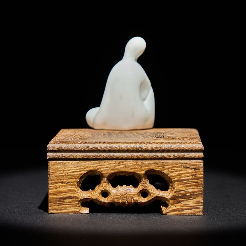 Nimara Ritual Formless Buddha Ceramics Wenge Wood Desk Serenity Decoration