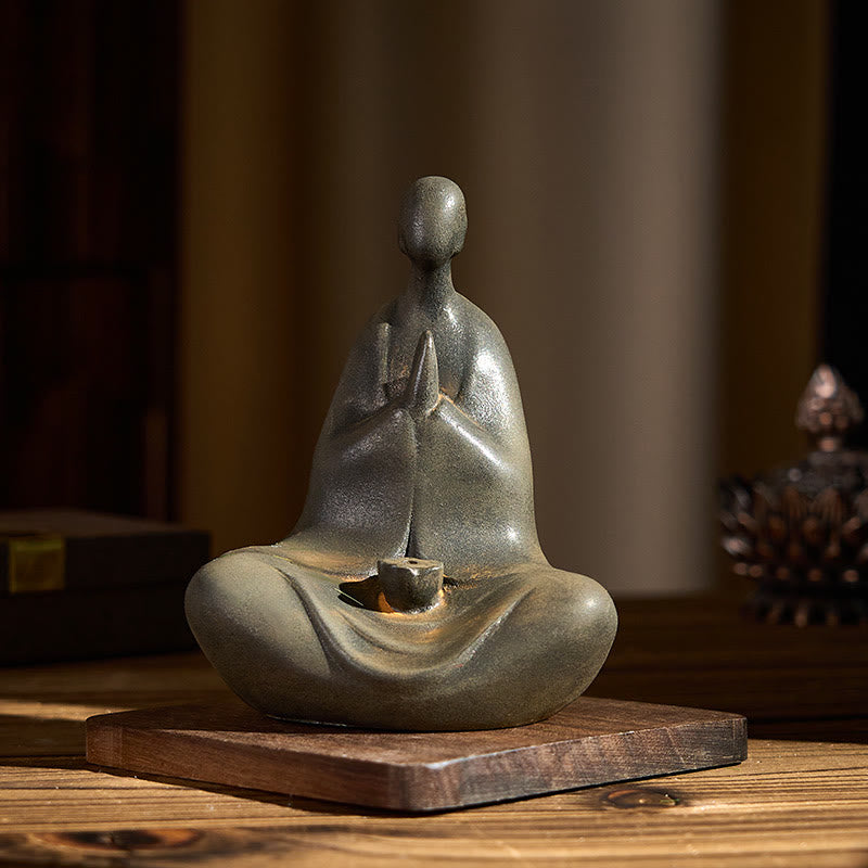 Nimara Ritual Handmade Formless Buddha Iron Powder Rust Cast Resin Statue Decoration 11.5*9*6.5 cm