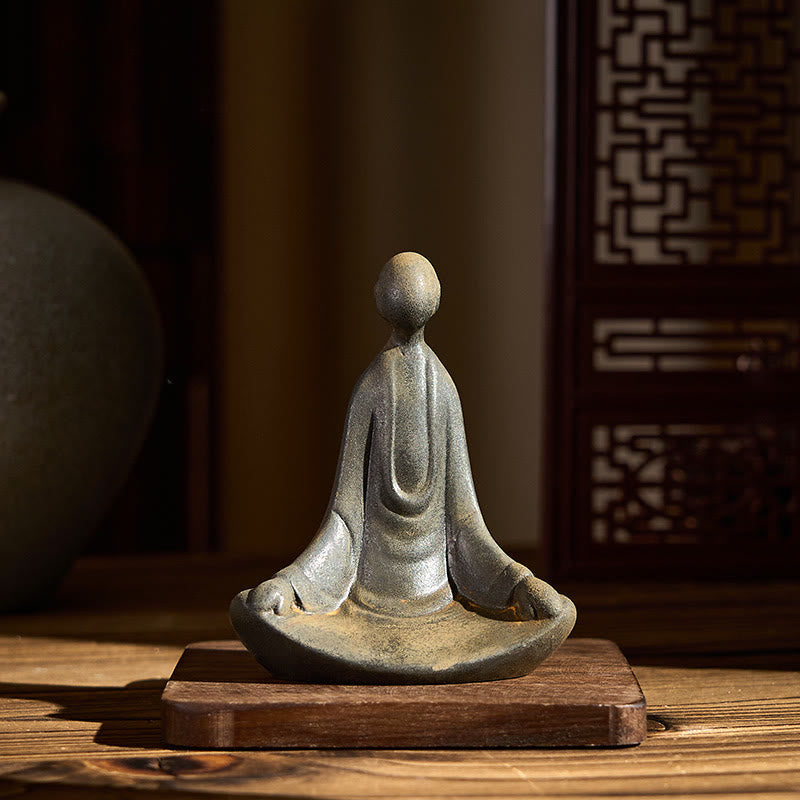 Nimara Ritual Handmade Sitting Formless Buddha Iron Powder Rust Cast Resin Statue Decoration