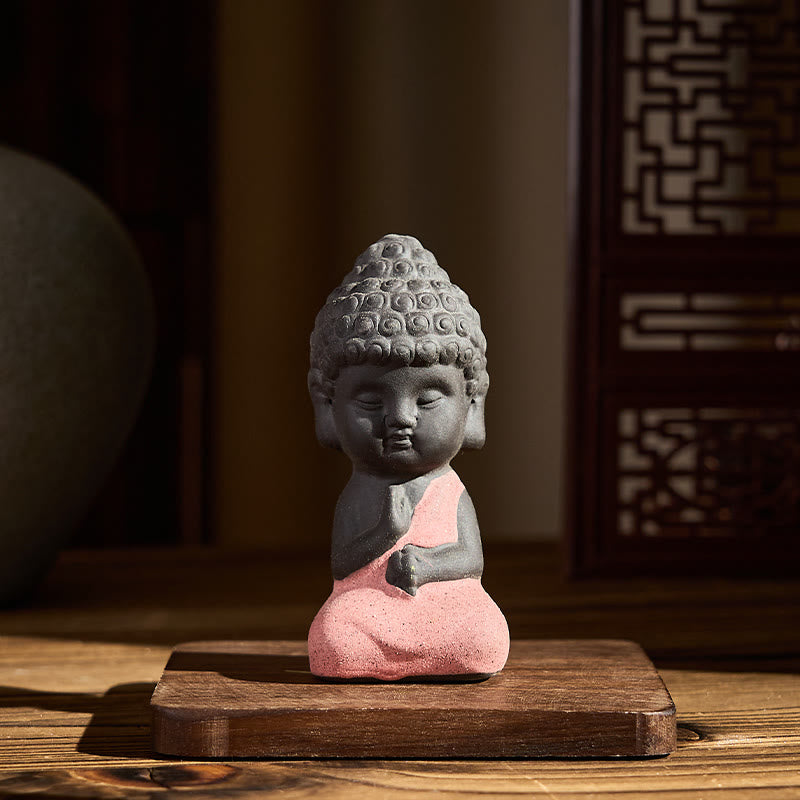 Nimara Ritual Tathagata Buddha Symbol Design Purple Clay Serenity Desk Decoration