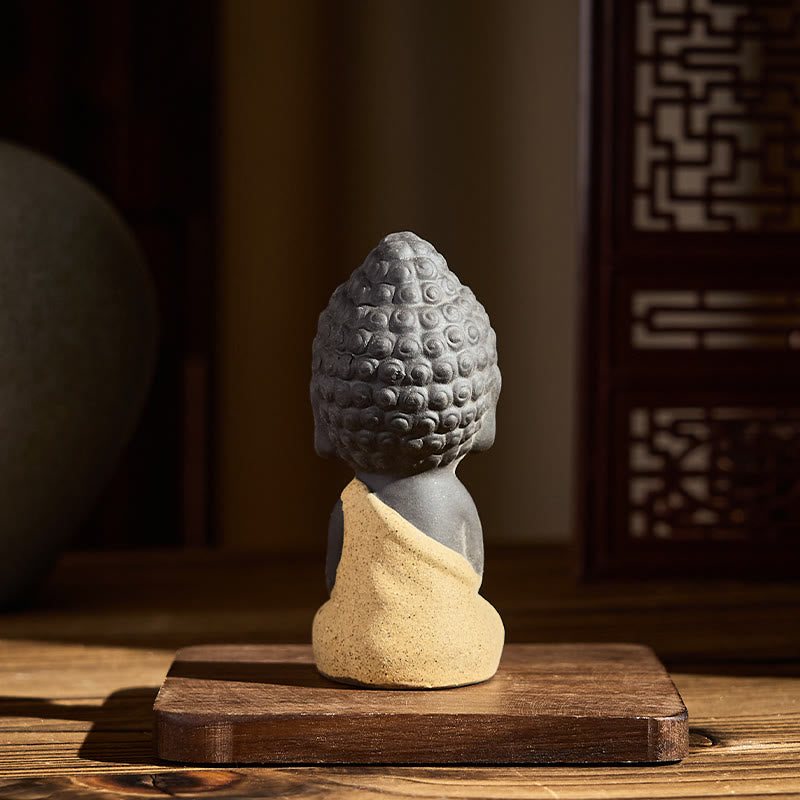 Nimara Ritual Tathagata Buddha Symbol Design Purple Clay Serenity Desk Decoration