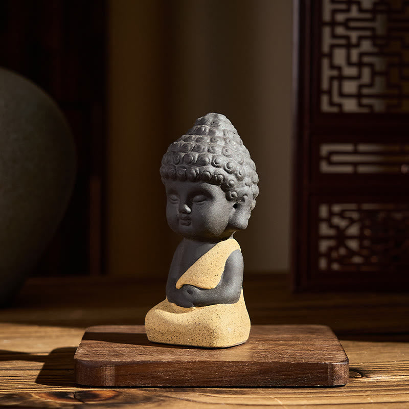 Nimara Ritual Tathagata Buddha Symbol Design Purple Clay Serenity Desk Decoration