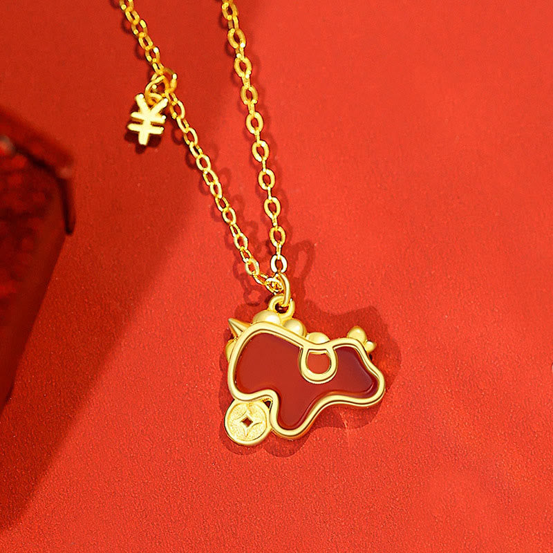 Nimara Ritual 925 Sterling Silver Year Of The Horse Red String Red Agate Coin Charm Luck Bracelet