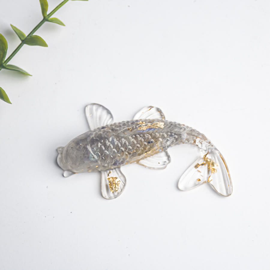Nimara Ritual Koi Fish Crystal Chip Epoxy Resin Luck Decoration