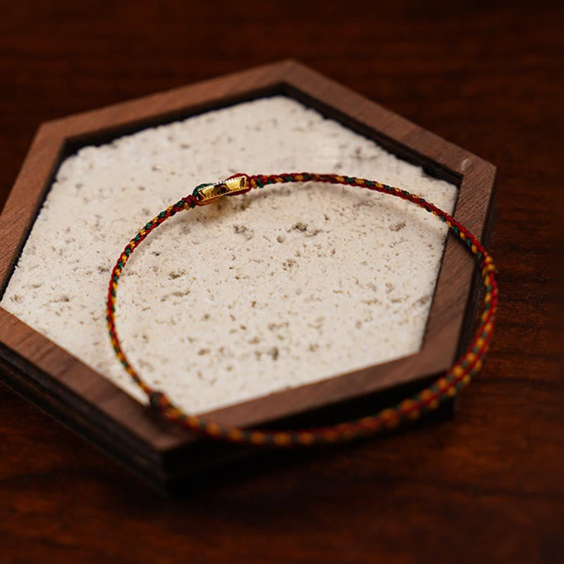 Nimara Ritual Handmade Copper Coins Charm Connection Braided String Adjustable Bracelet Anklet