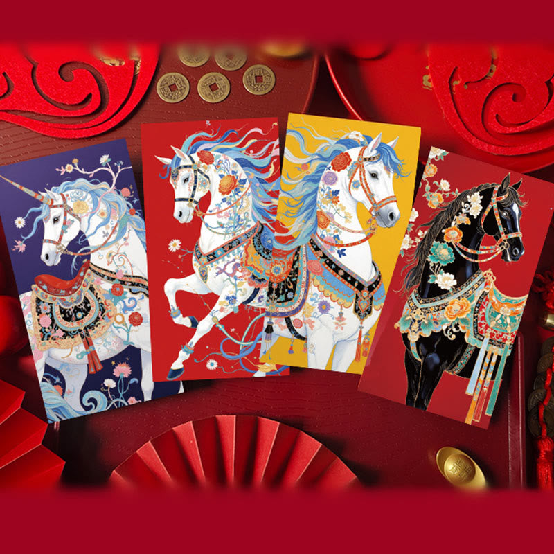 Nimara Ritual 6pcs Colorful Chinese Red Envelope Year Of The Horse 2026 New Year