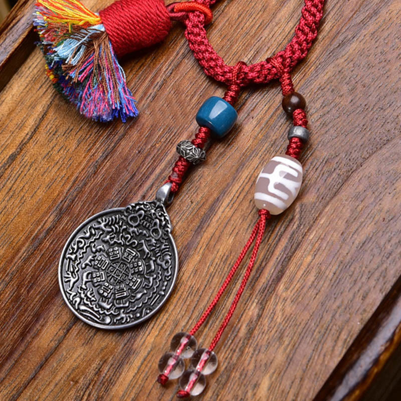 Nimara Ritual Chinese Zodiac Nine Palaces Eight Diagrams Buddha Dzi Bead Serenity Key Chain
