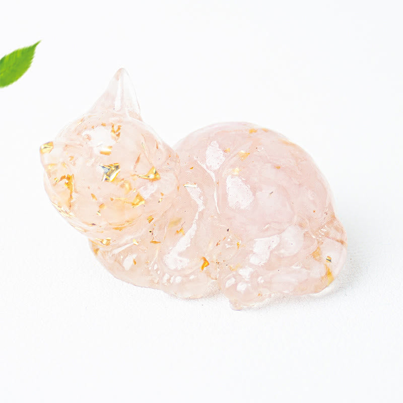 Nimara Ritual Crystal Chip Epoxy Resin Small Cat Positive Decoration