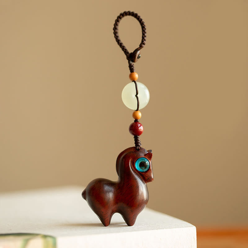 Nimara Ritual Year of the Horse Small Leaf Red Sandalwood Green Sandalwood Ebony Wood Calm Key Chain