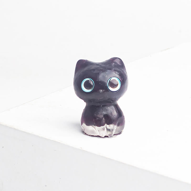 Nimara Ritual Crystal Drip Resin Small Cat Purification Decoration Statue