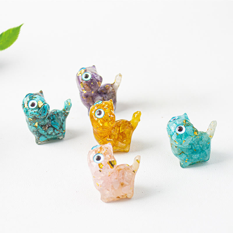 Nimara Ritual Crystal Drip Resin Small Cat Serenity Fulfilment Decoration Statue