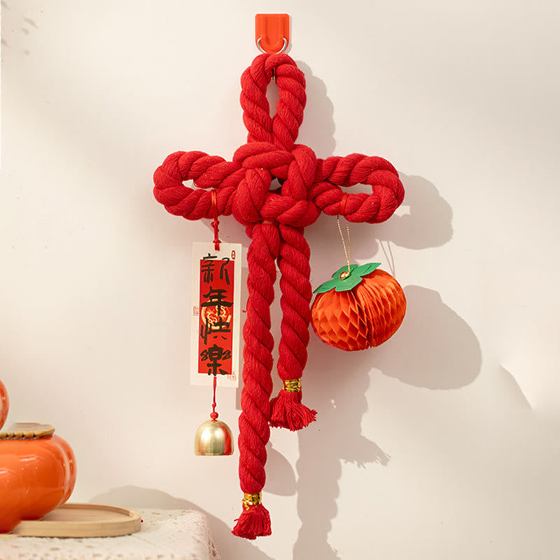 Nimara Ritual Year of the Horse Dancing Lion Fu Character Chinese Knotting Fortune Decoration
