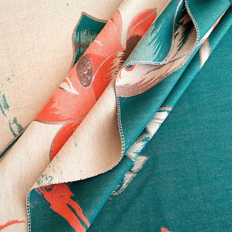 Nimara Ritual Fall Lotus Koi Fish Dragonfly Pattern Cozy Scarf Shawl