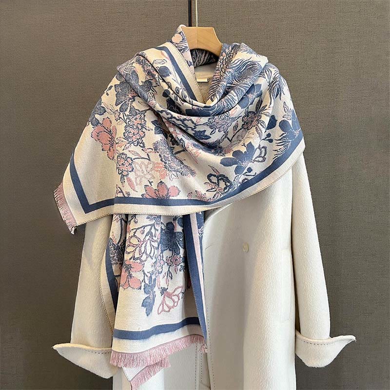 Nimara Ritual Fall Phoenix Flowers Pattern Soft Scarf Shawl