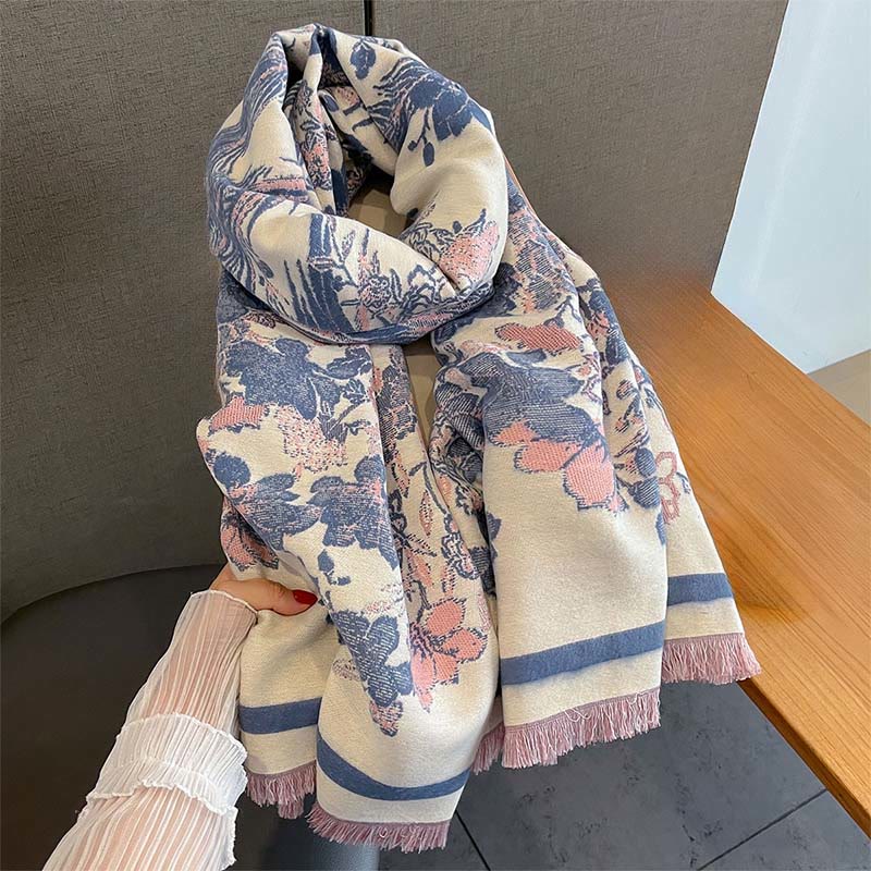 Nimara Ritual Fall Phoenix Flowers Pattern Soft Scarf Shawl