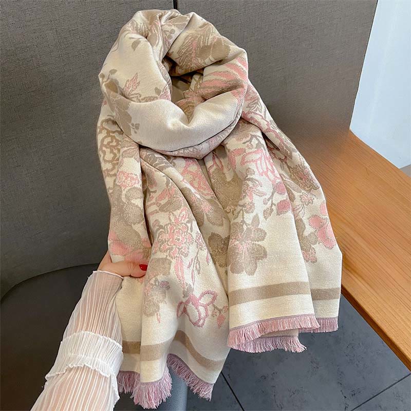 Nimara Ritual Fall Phoenix Flowers Pattern Soft Scarf Shawl