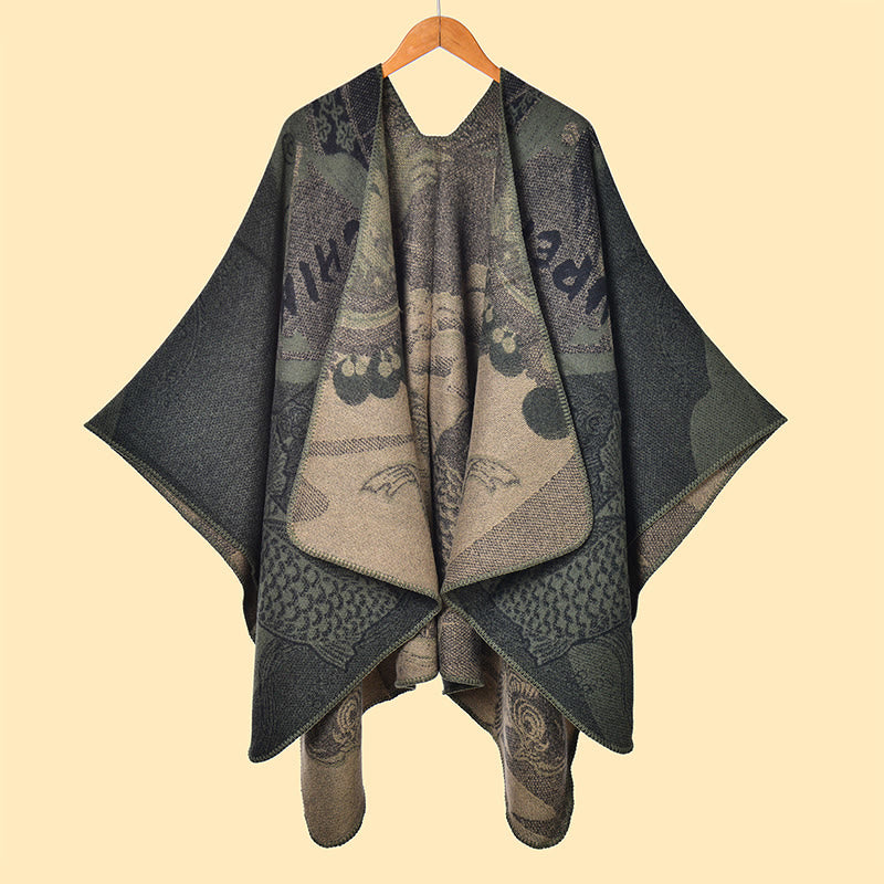 Nimara Ritual Winter Koi Fish Waves Pattern Warm Cozy Scarf Shawl