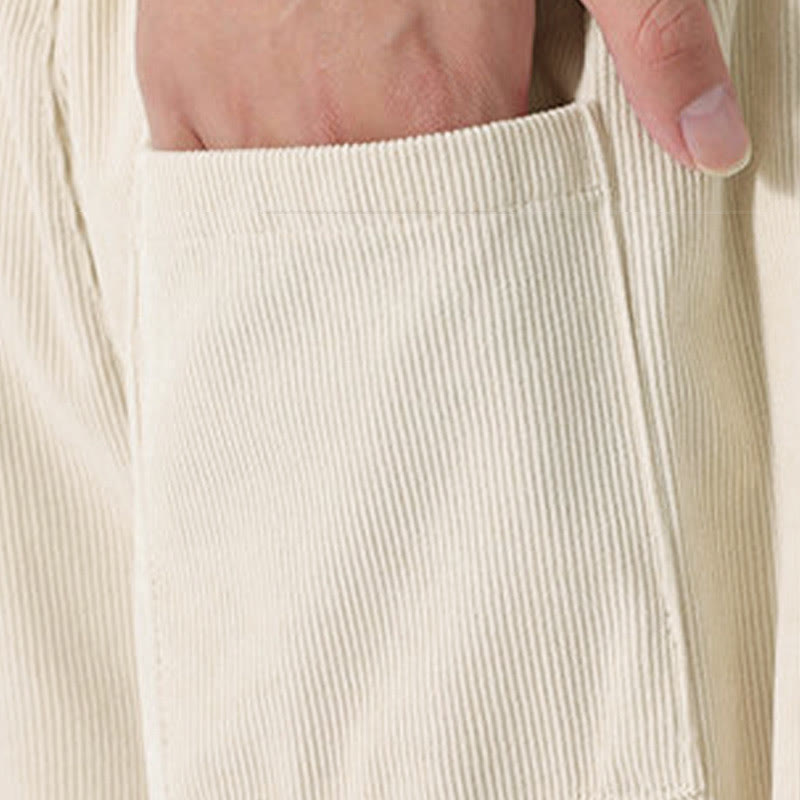 Nimara Ritual Fall Solid Color Corduroy Men's Harem Pants With Pockets