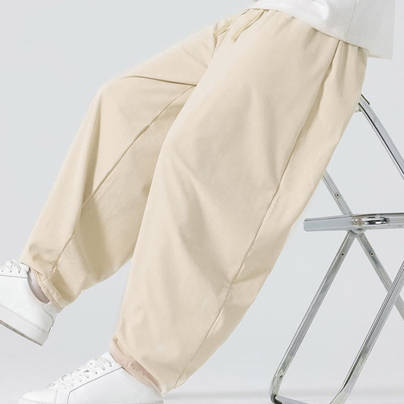 Nimara Ritual Fall Solid Color Corduroy Men's Harem Pants With Pockets
