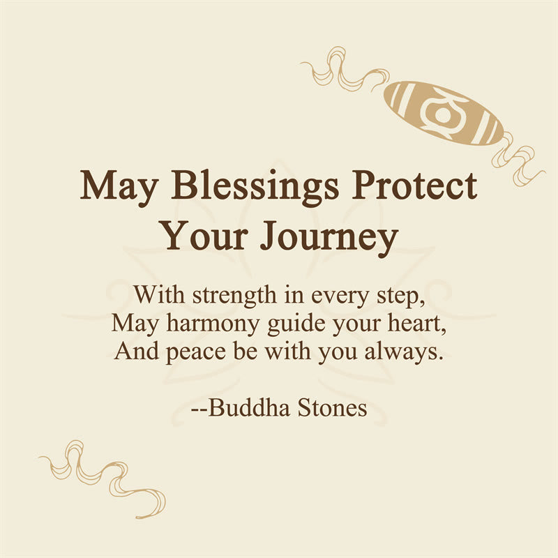 Nimara Ritual "May Blessings Protect Your Journey" Dzi Bead Bracelet Includes Gift Message Card