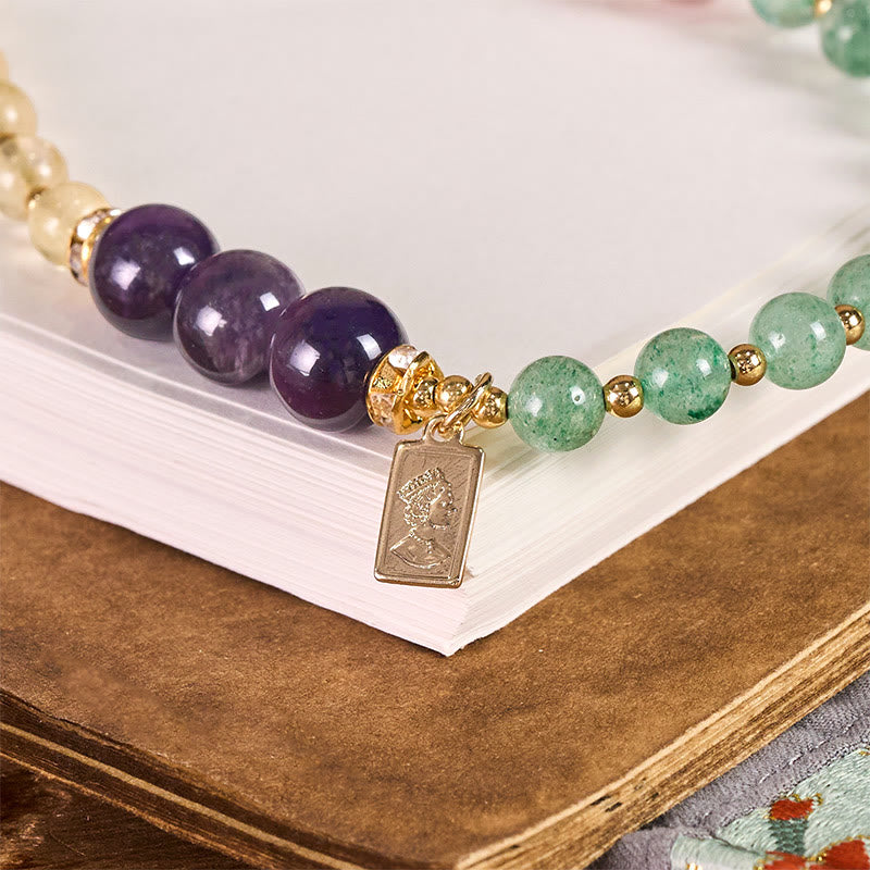 Nimara Ritual Green Strawberry Quartz Citrine Queen Charm Calm Key Chain Phone Hanging Decoration