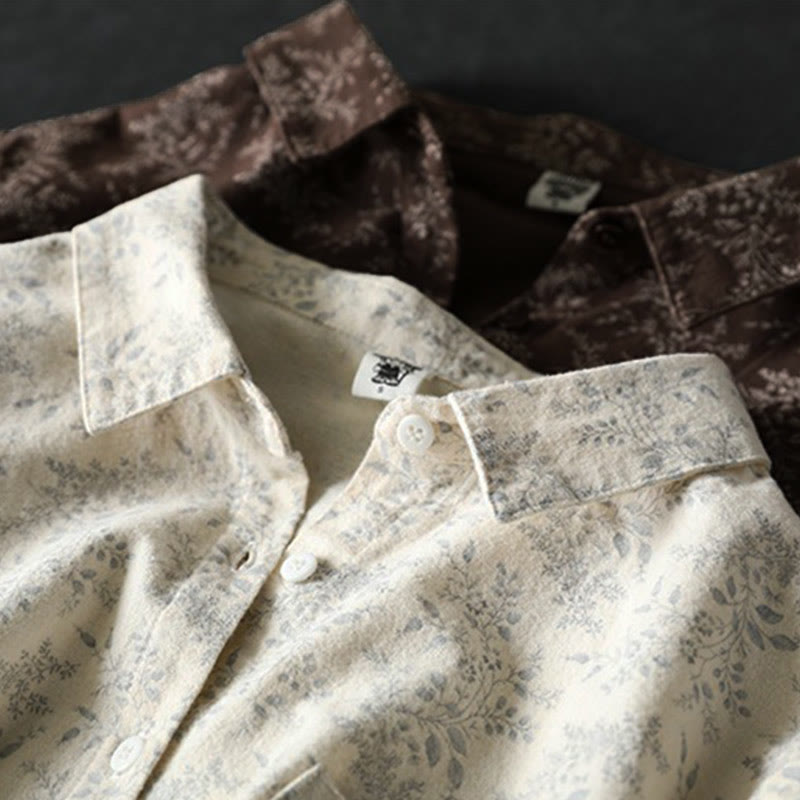 Nimara Ritual Fall Floral Print Design Buttons Women's Cotton Long Sleeve Shirt