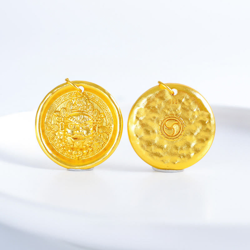 Nimara Ritual 24k Gold Plated Brass Yellow Jambhala Prosperity Protection Chain Pendant Necklace