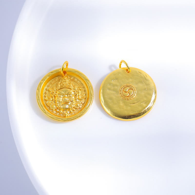 Nimara Ritual 24k Gold Plated Brass Yellow Jambhala Prosperity Protection Chain Pendant Necklace