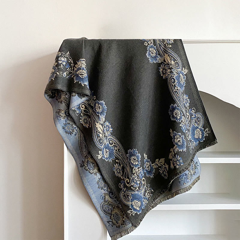 Nimara Ritual Fall Cashew Flower Vines Pattern Warm Cozy Scarf Shawl