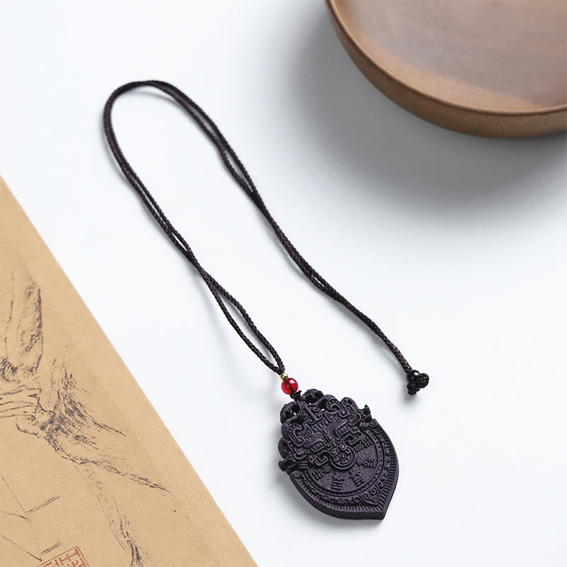 Nimara Ritual Fox Mask Butterfly Taotie Peace Buckle Fortune Necklace Pendant