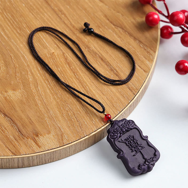 Nimara Ritual Fox Mask Butterfly Taotie Peace Buckle Fortune Necklace Pendant