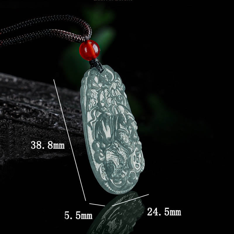 Nimara Ritual Chinese Zodiac Jade Year of the Horse Luck Rope Necklace Pendant
