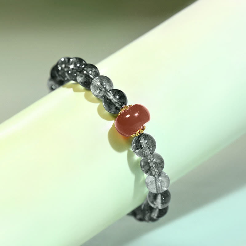 Nimara Ritual Green Phantom Red Agate Positive Bracelet