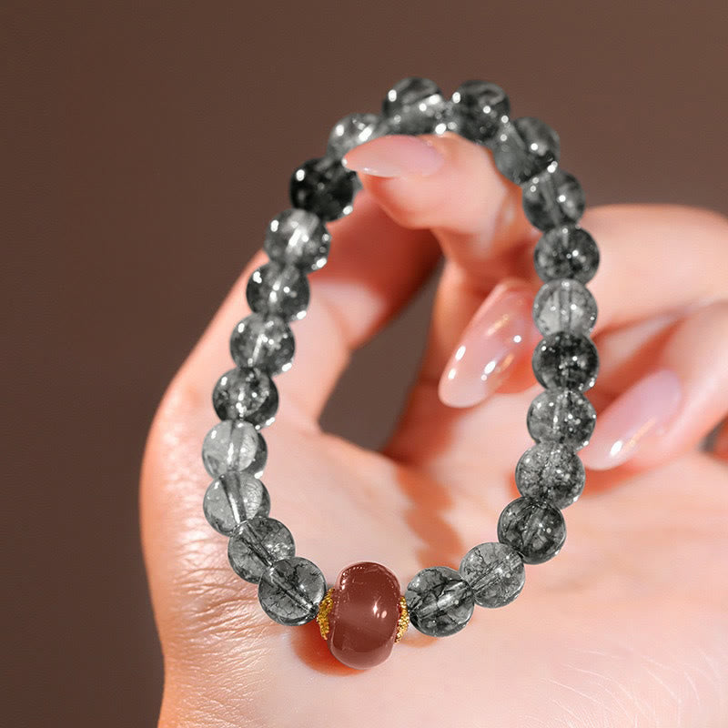 Nimara Ritual Green Phantom Red Agate Positive Bracelet