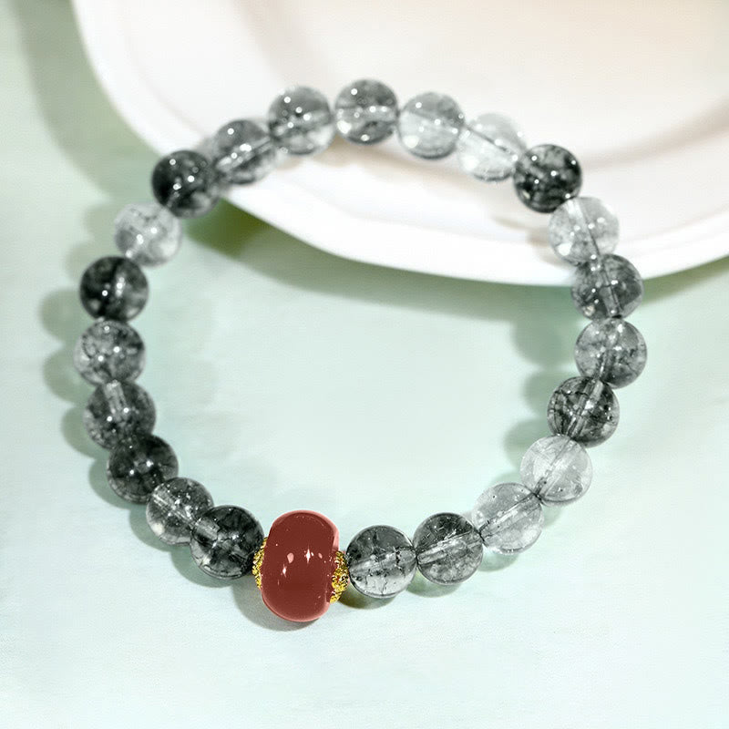 Nimara Ritual Green Phantom Red Agate Positive Bracelet