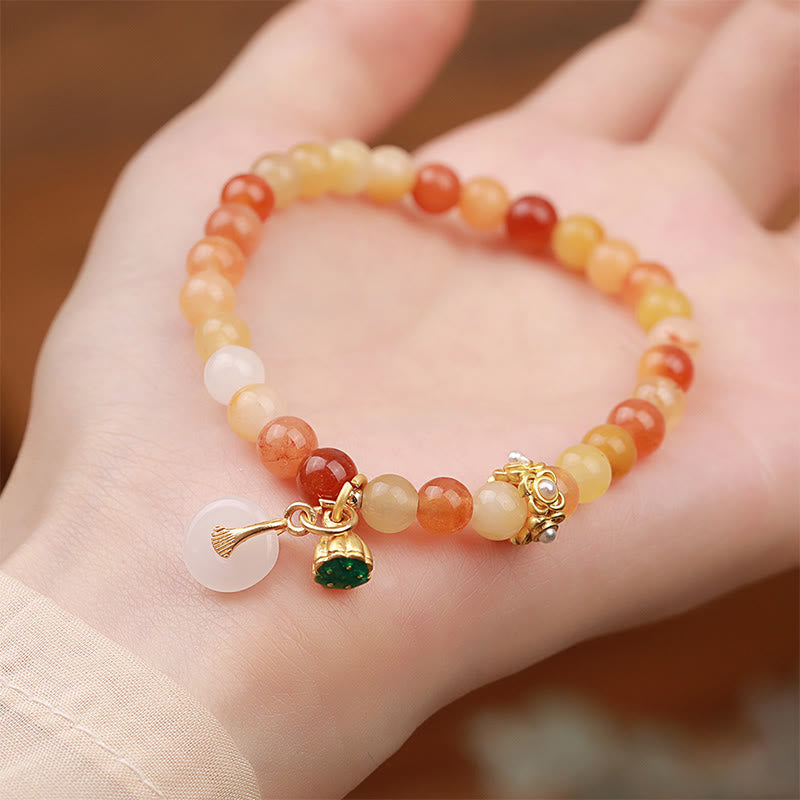Nimara Ritual Peace Buckle Golden Silk Jade Ward Off Evil Spirits Bracelet