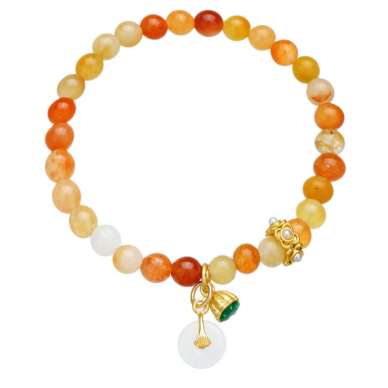 Nimara Ritual Peace Buckle Golden Silk Jade Ward Off Evil Spirits Bracelet