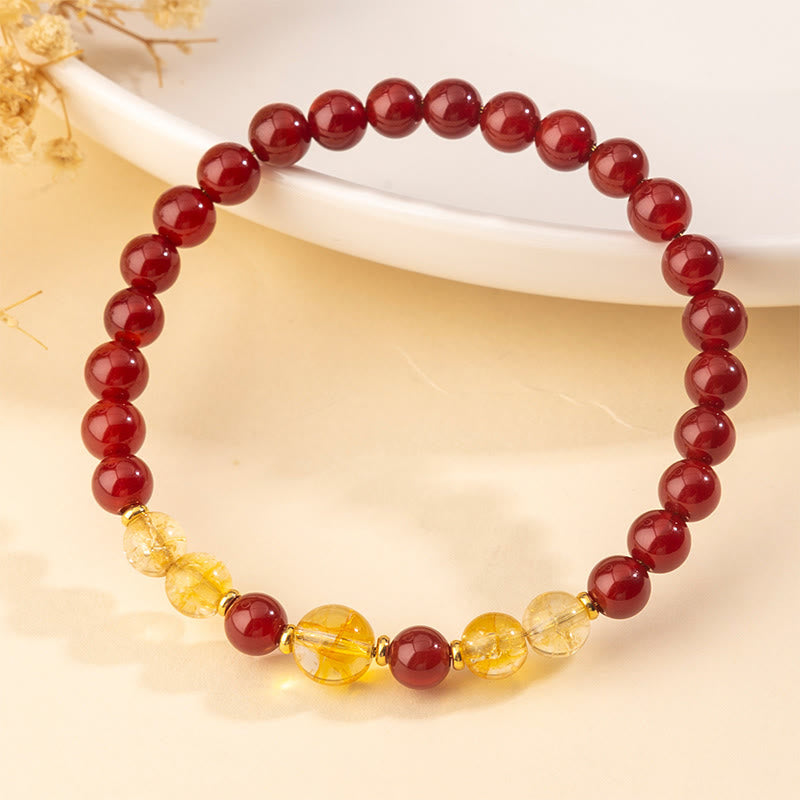 Nimara Ritual Red Agate Citrine Confidence Pleasure Bracelet