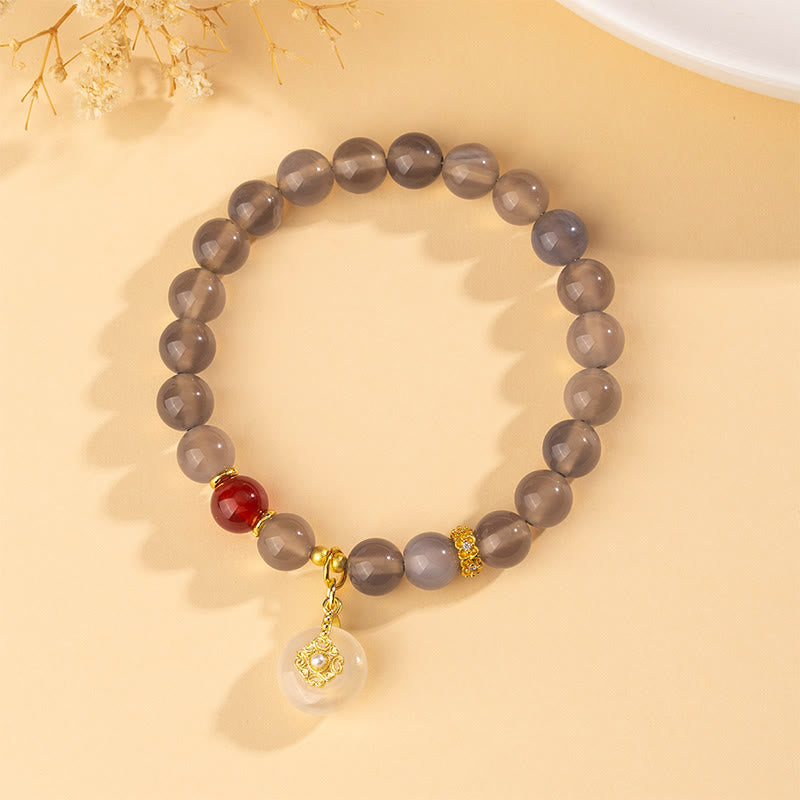 Nimara Ritual Gray Agate Red Agate Chalcedony Balance Bracelet