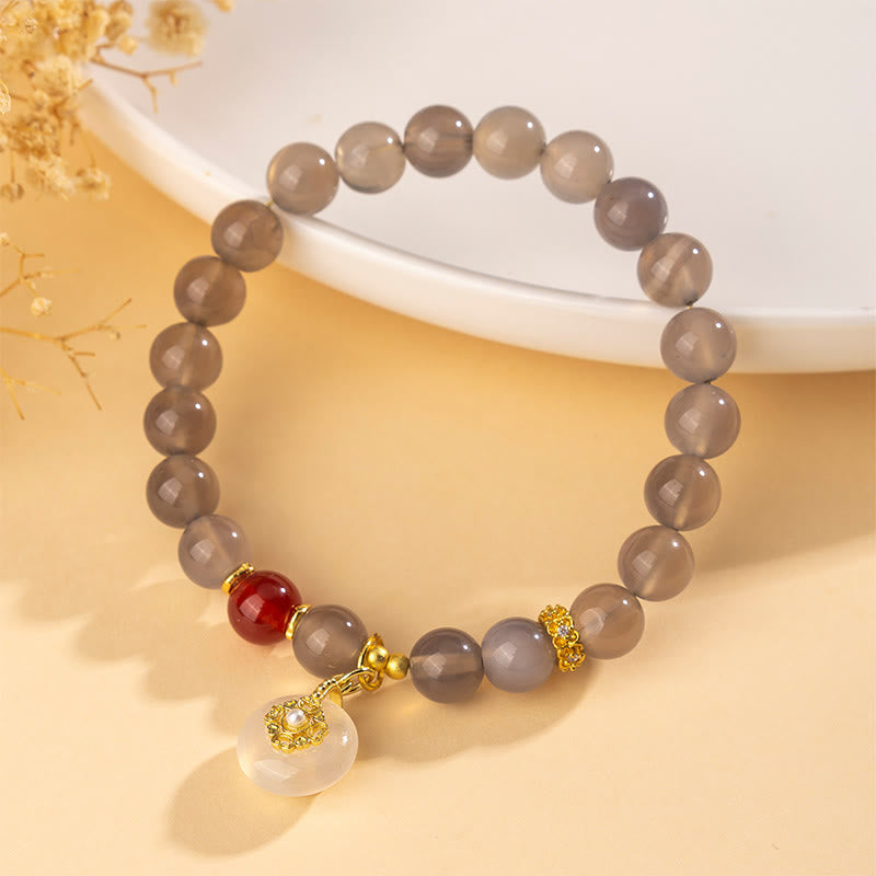 Nimara Ritual Gray Agate Red Agate Chalcedony Balance Bracelet