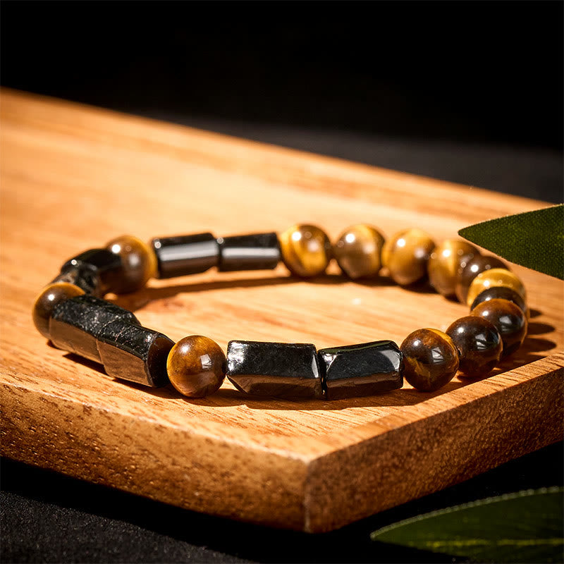 Nimara Ritual Natural Black Tourmaline Tiger Eye Positive Bracelet