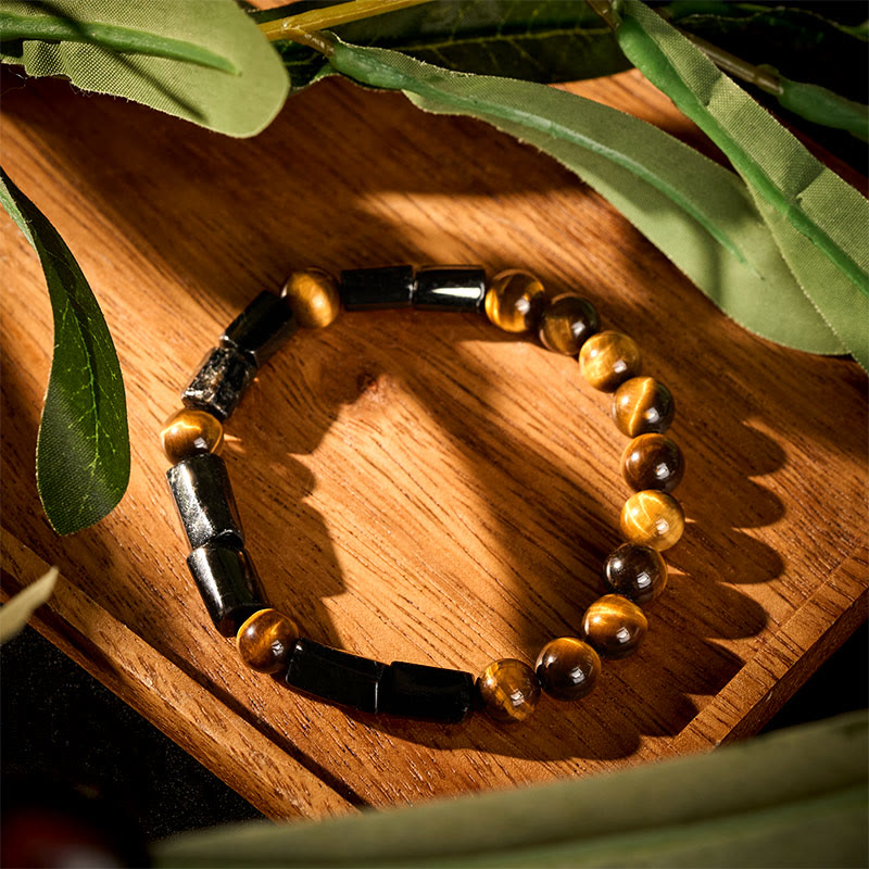 Nimara Ritual Natural Black Tourmaline Tiger Eye Positive Bracelet