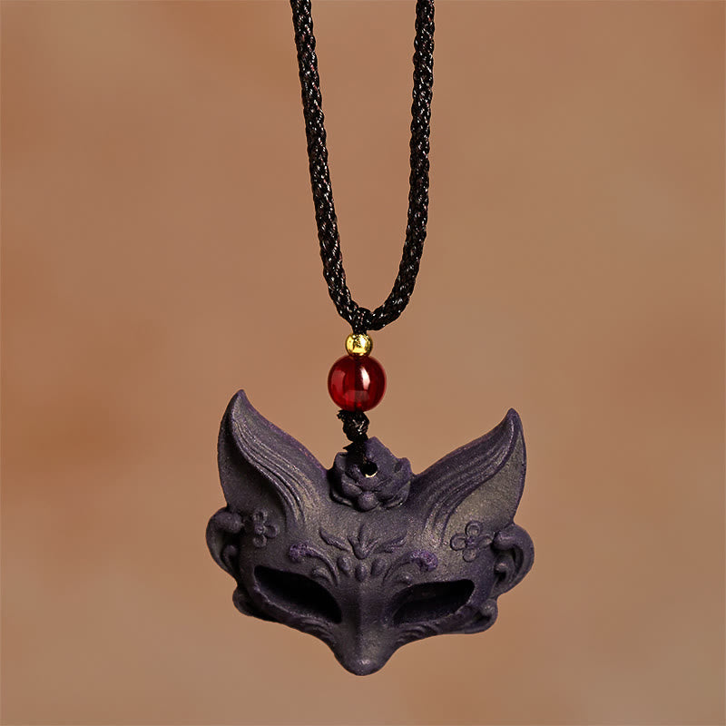 Nimara Ritual Fox Mask Butterfly Taotie Peace Buckle Fortune Necklace Pendant