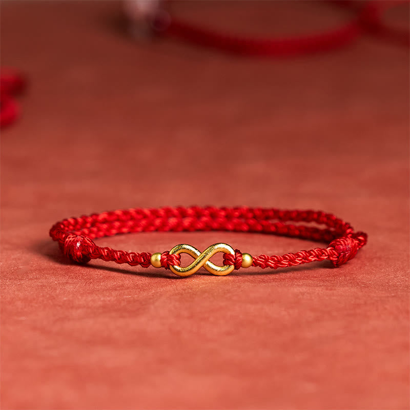 Nimara Ritual Infinity Charm Brass Red String Adjustable Protection Bracelet