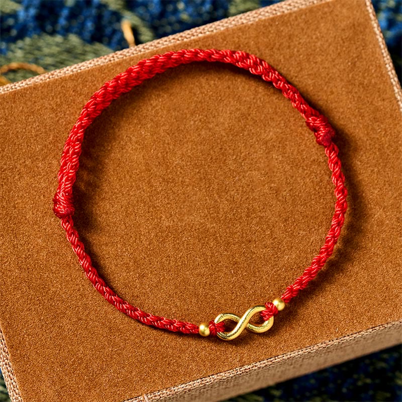 Nimara Ritual Infinity Charm Brass Red String Adjustable Protection Bracelet