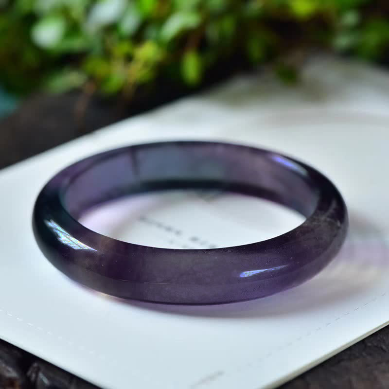 Nimara Ritual Natural Fluorite Protection Power Bracelet Bangle-Natural variations; item may differ from photos