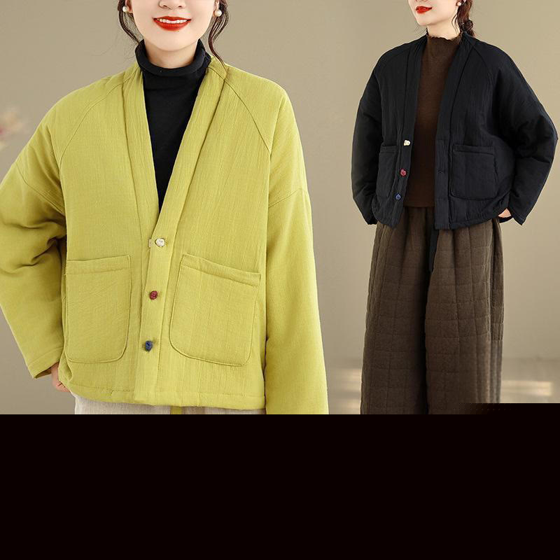 Nimara Ritual Winter Long Sleeve Cotton Women's Thermal Jacket With Pockets