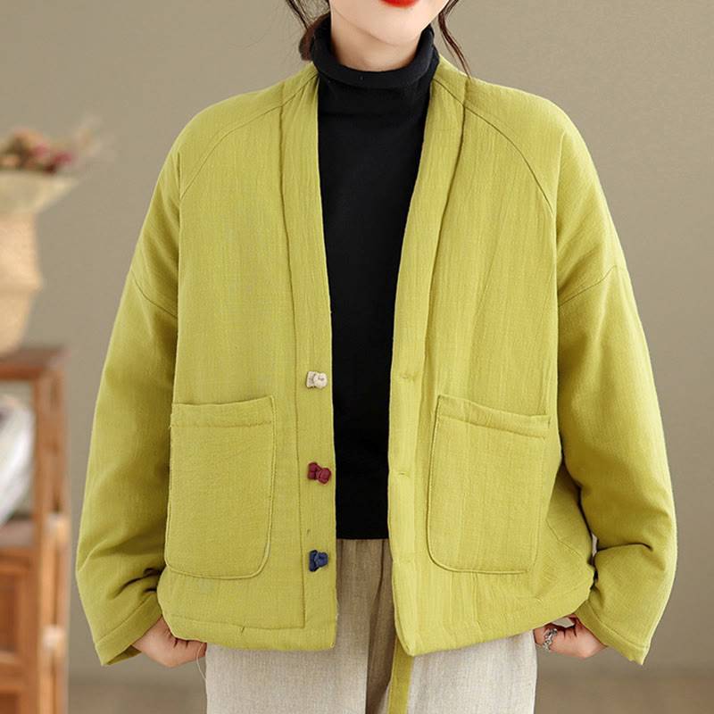 Nimara Ritual Winter Long Sleeve Cotton Women's Thermal Jacket With Pockets