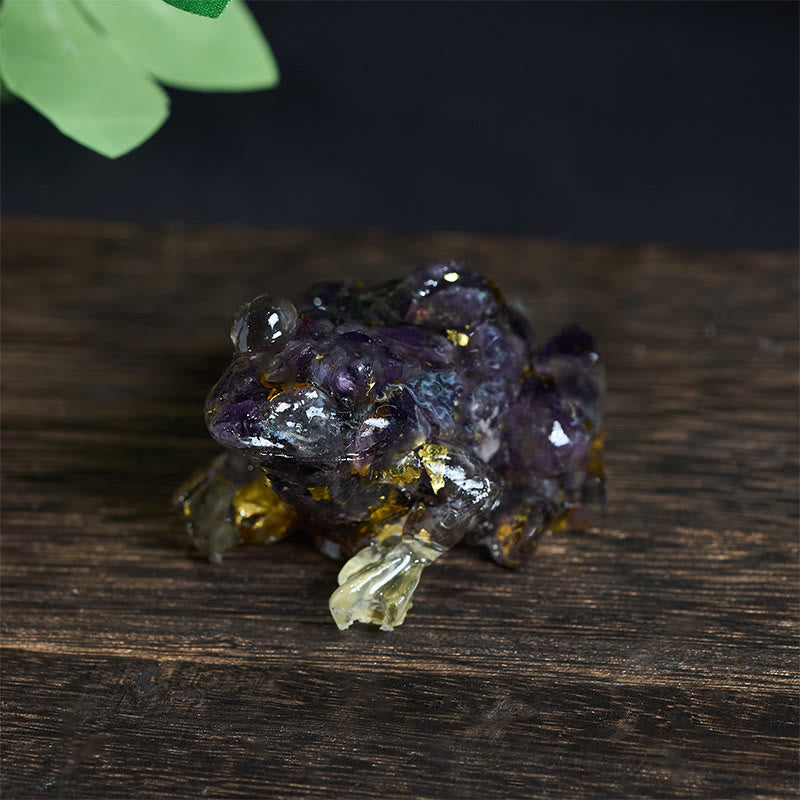 Nimara Ritual Crystal Drip Resin Small Frog Passion Decoration Statue
