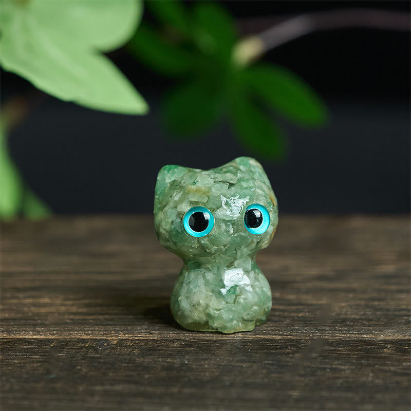 Nimara Ritual Crystal Drip Resin Small Cat Purification Decoration Statue